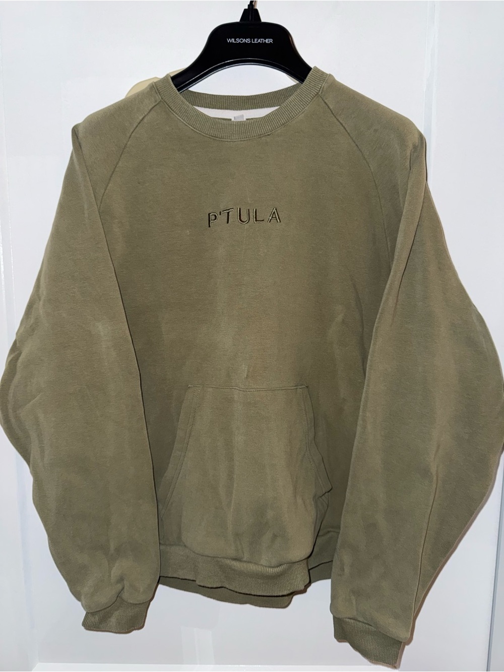 P'tula Olive Green Crewneck Sweatshirt XS FALL STAPLE